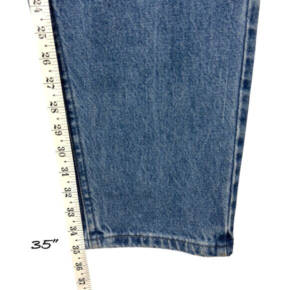 VTG 90s High Rise Mom Jeans Lee 16 Long Relaxed 32x35* Stonewash Retro Deadstock - Picture 6 of 16